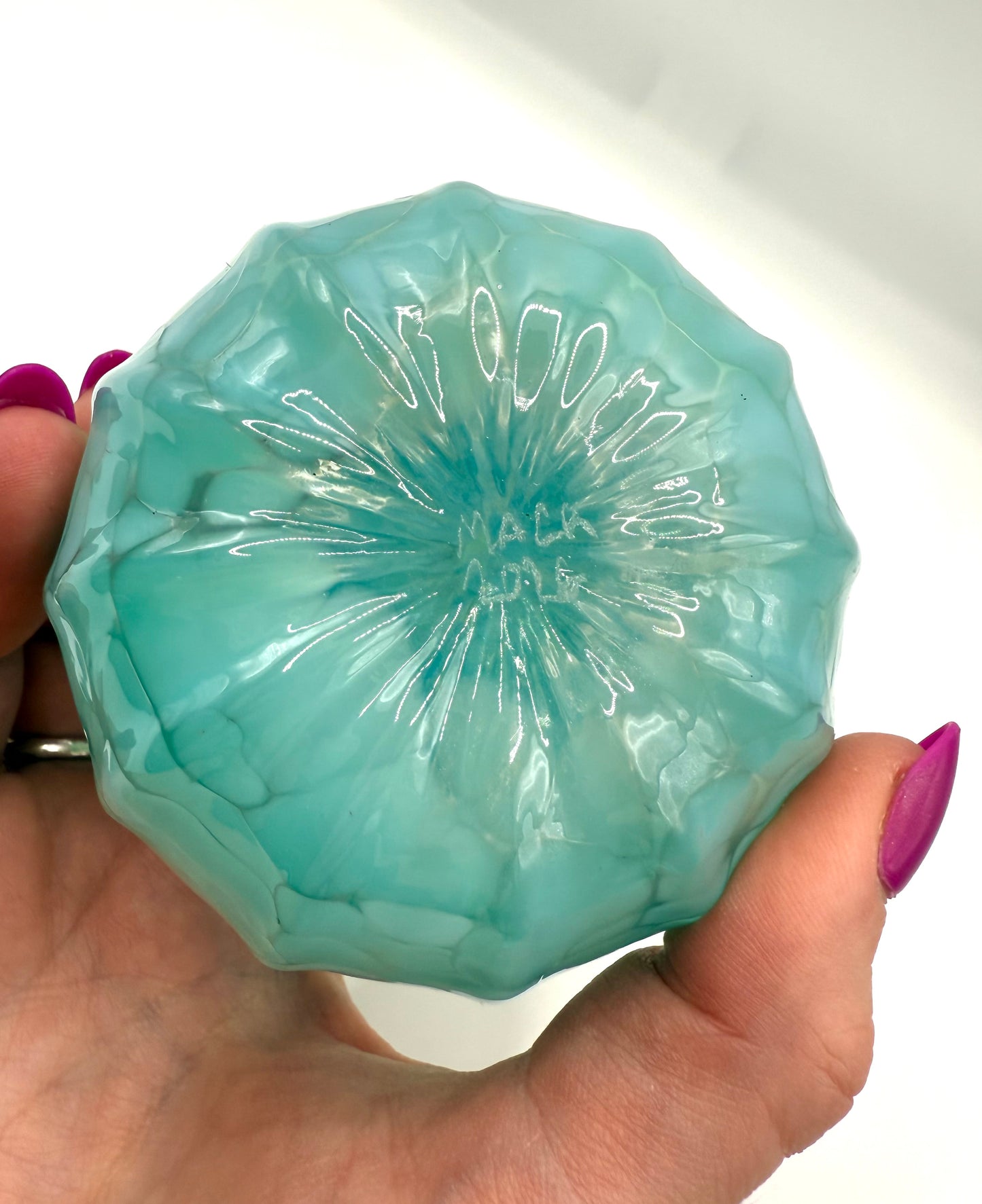 Light Blue Glass Pumpkin - Small