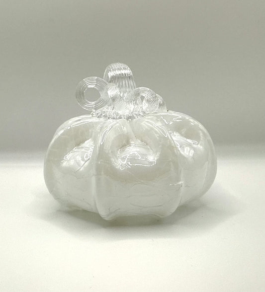 White Glass Pumpkin - Small