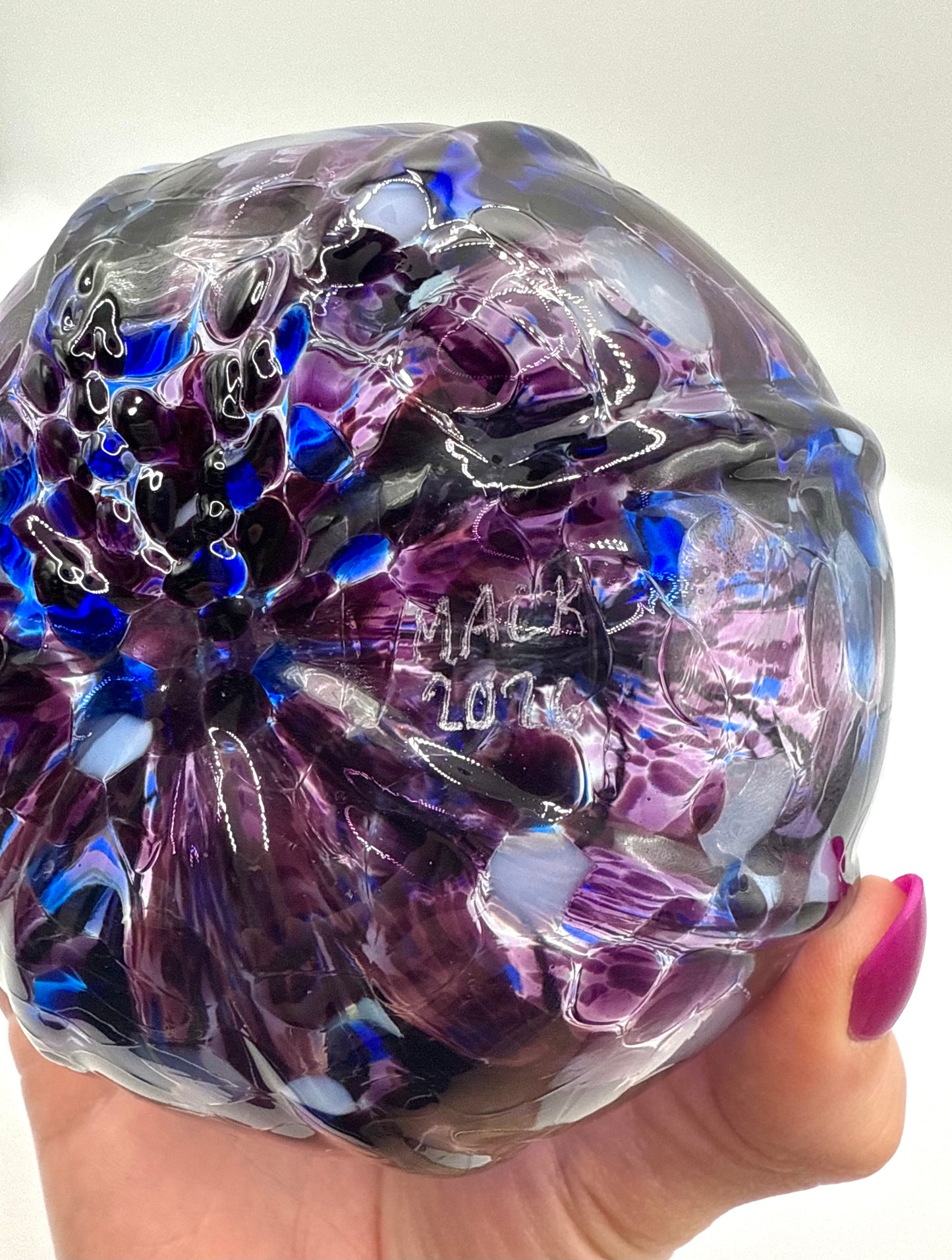 Purple Blown Glass Gourd - Large