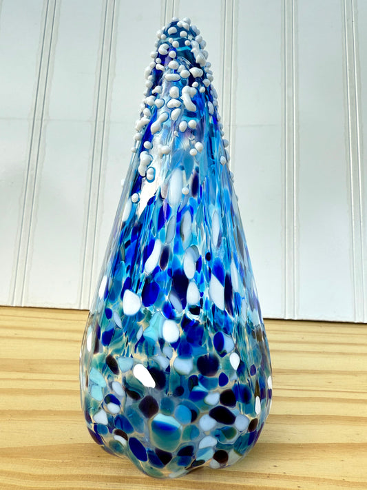 7" Winter Night Blown-Glass Tree