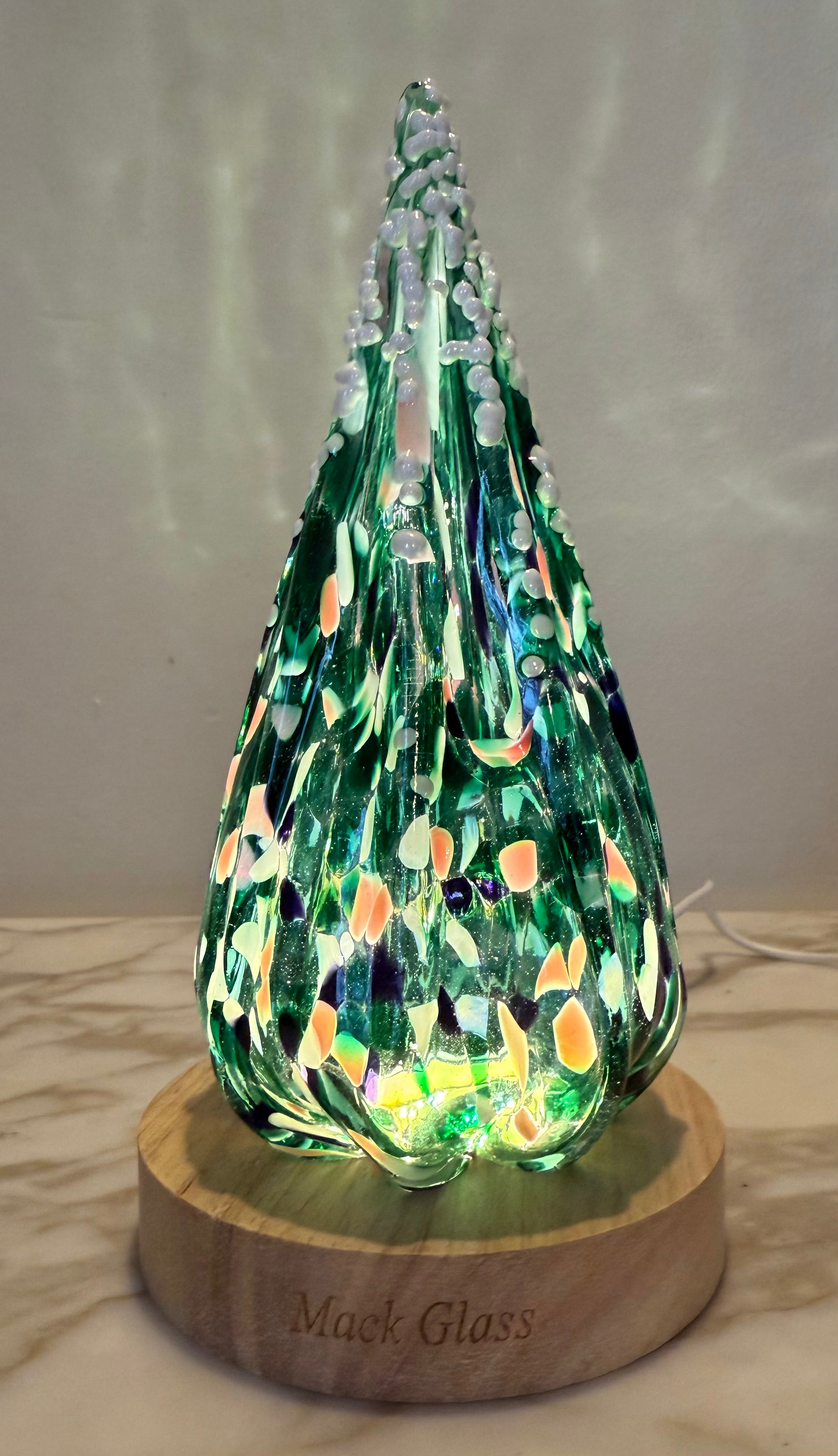 Green & Pink Optic Tree – Jason Mack Glass
