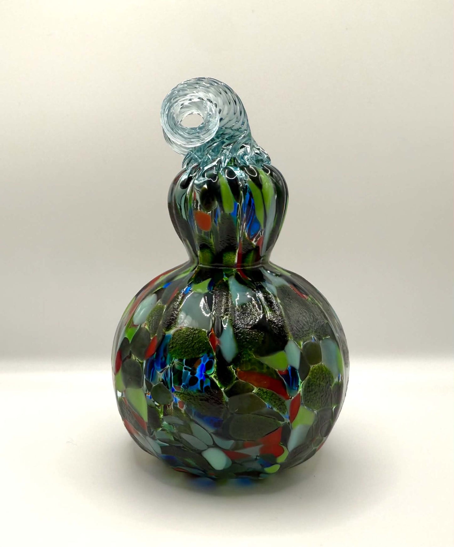 Green Blown Glass Gourd - Small